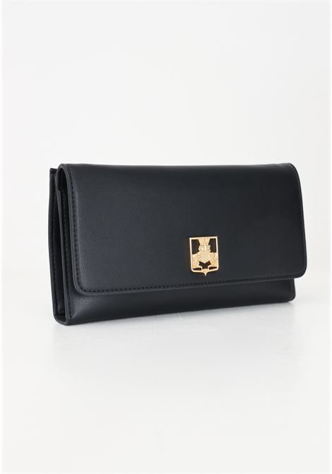 Pochette nera da donna con scudetto in metallo dorato ELISABETTA FRANCHI | PF04A46E2110